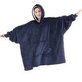 Sherpa/Fleece Oversize Wearable Blanket Jacket With Hoodie And Pocket